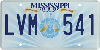 MS license plate LVM541
