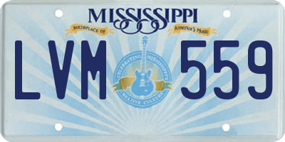 MS license plate LVM559