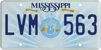 MS license plate LVM563