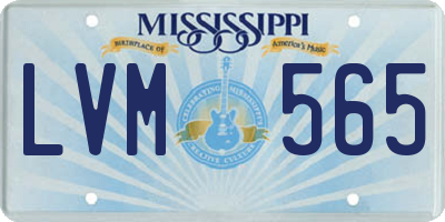 MS license plate LVM565