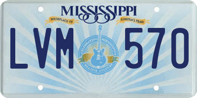MS license plate LVM570