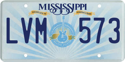 MS license plate LVM573