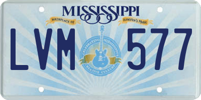 MS license plate LVM577