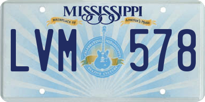 MS license plate LVM578