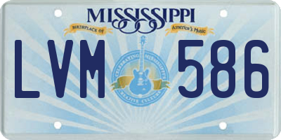 MS license plate LVM586
