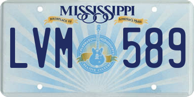 MS license plate LVM589