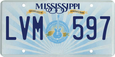 MS license plate LVM597