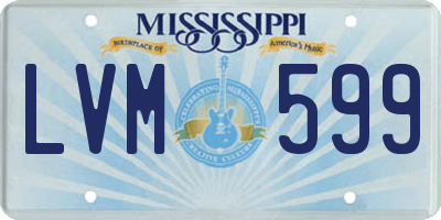 MS license plate LVM599