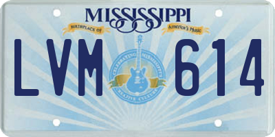 MS license plate LVM614