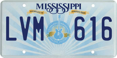 MS license plate LVM616
