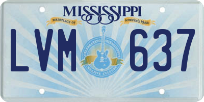 MS license plate LVM637