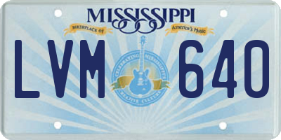 MS license plate LVM640