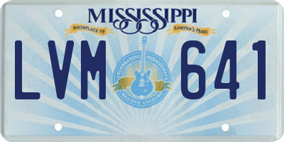 MS license plate LVM641