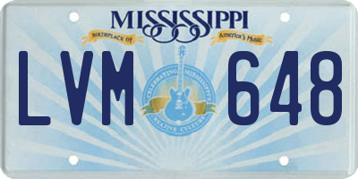 MS license plate LVM648