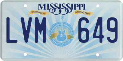 MS license plate LVM649