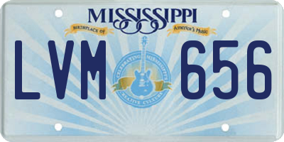 MS license plate LVM656