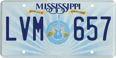 MS license plate LVM657