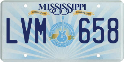 MS license plate LVM658