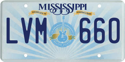 MS license plate LVM660