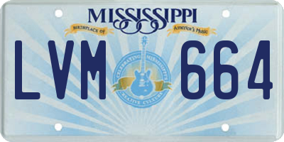 MS license plate LVM664