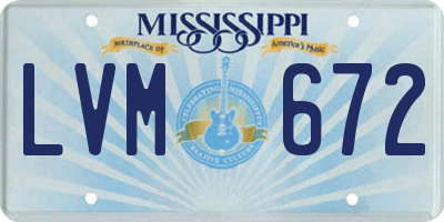 MS license plate LVM672
