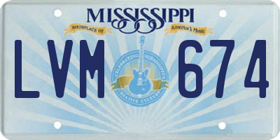 MS license plate LVM674