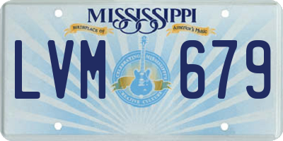 MS license plate LVM679