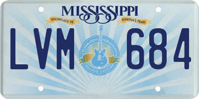 MS license plate LVM684
