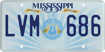 MS license plate LVM686