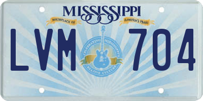 MS license plate LVM704