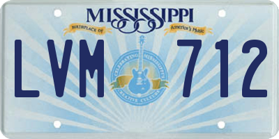 MS license plate LVM712