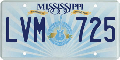 MS license plate LVM725