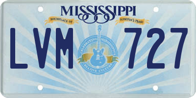 MS license plate LVM727
