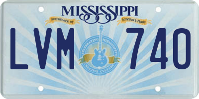 MS license plate LVM740