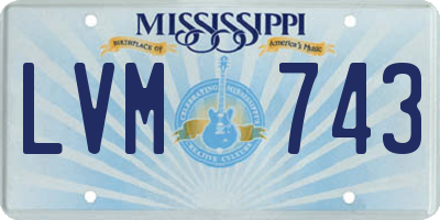 MS license plate LVM743