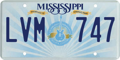 MS license plate LVM747