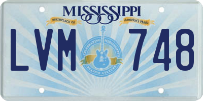 MS license plate LVM748
