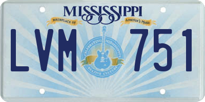 MS license plate LVM751