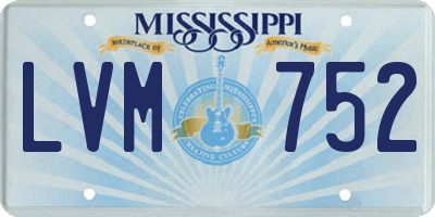 MS license plate LVM752