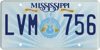 MS license plate LVM756