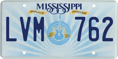 MS license plate LVM762