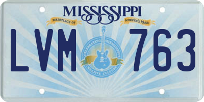 MS license plate LVM763
