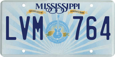 MS license plate LVM764
