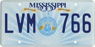 MS license plate LVM766