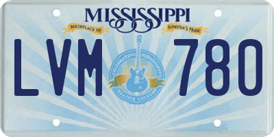 MS license plate LVM780