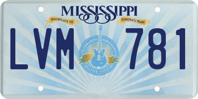 MS license plate LVM781