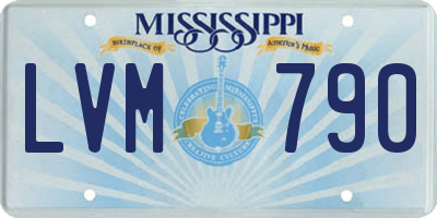 MS license plate LVM790