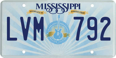 MS license plate LVM792