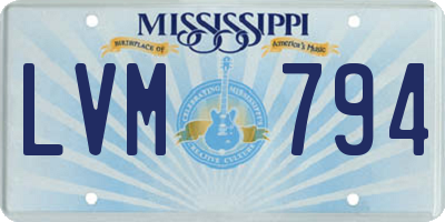 MS license plate LVM794