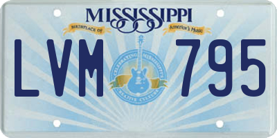 MS license plate LVM795